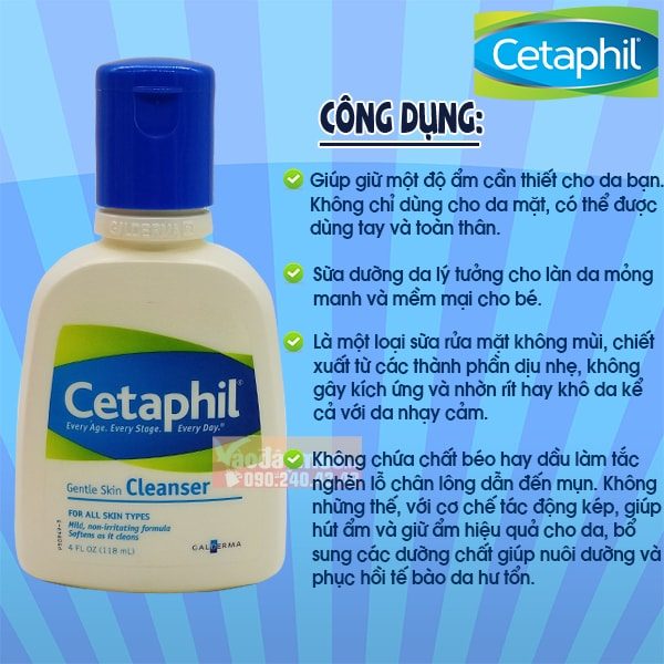 cong dung Sữa rửa mặt cetaphil